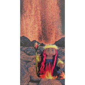 4" Art Doll Pele, Volcano Goddess